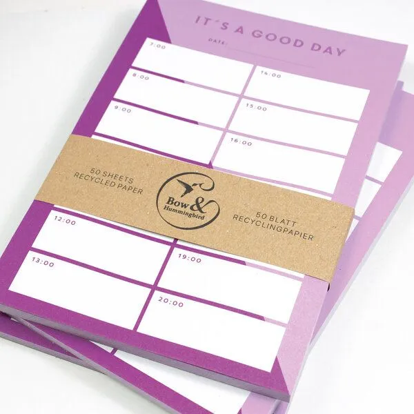 Bow & Hummingbird Bow & Hummingbird Notizblock „It’s a good day“ aus Recyclingpapier – Produktbild 2 von 2