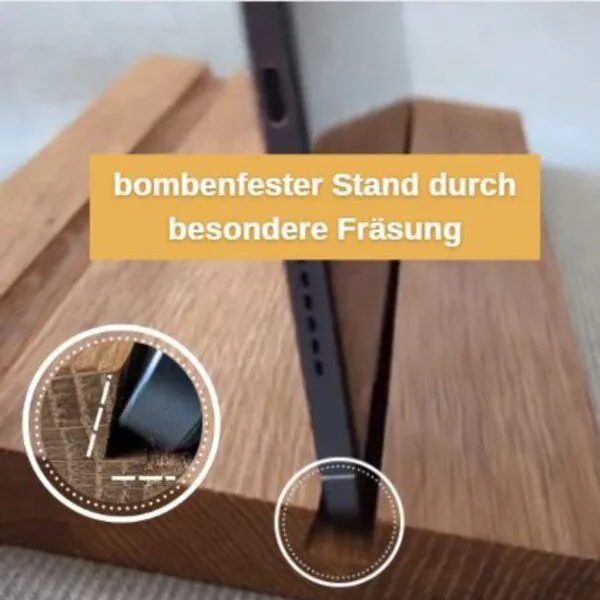 Baumkrone Baumkrone Tablet-Ständer aus Eichenholz – Produktbild 2 von 4