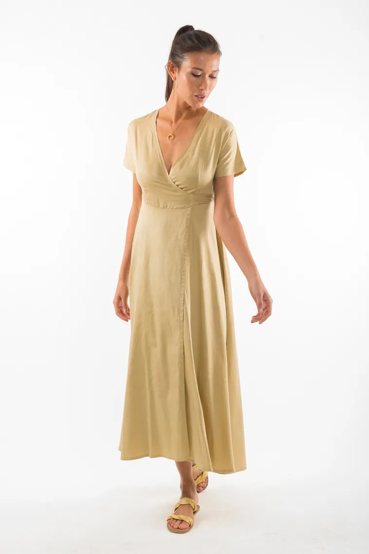 RAVENS VIEW IBIZA RAVENS VIEW IBIZA Damen vegan Kleid Calypso Kamelgelb, Gelb, – Produktbild 2 von 2