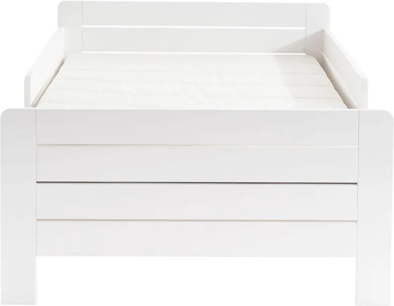 OTTO home Funktionsbett "LOTTE " Kinderbett mit Rausfallschutz, Schublade optional, Mitwachsend, FSC® zertifiziertes Massivholz, Weiß, – Produktbild 1 von 5