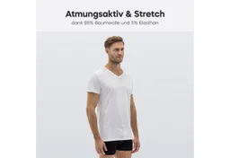 Barrio 13 Barrio 13 T-Shirt Herren Tshirt aus Stretch Baumwolle mit V-Ausschnitt (Packung, Set, Spar-Pack, Spar-Packung, 3-tlg., 3er-Pack) Basic Slim Fit - Unterziehshirt Unterhemd – Produktbild 1 von 1