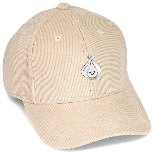 LIGARTI Bestickte Cord Cap – Knoblauch – LIGARTI Tiermanufaktur, Sand, – Produktbild 1 von 4