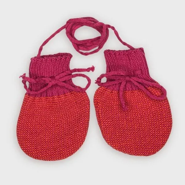 Disana Disana Strick-Handschuhe bio Merinowolle, Beere melange, – Produktbild 1 von 4