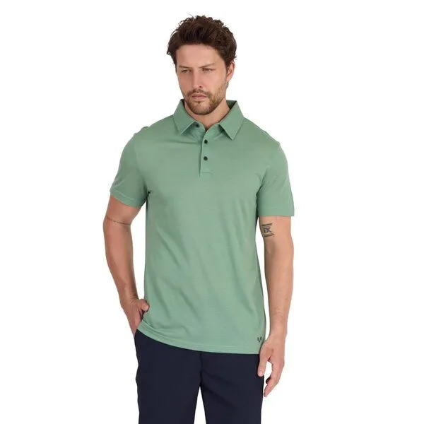 Woolona Woolona Merino Casual Herren Polo-Shirt - 100% Merinowolle, Grün, – Produktbild 1 von 4
