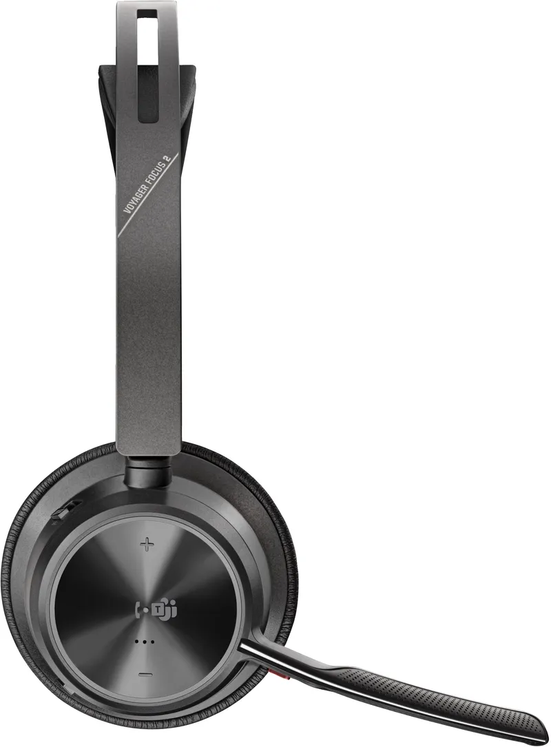 Poly Poly Voyager Focus 2 MS Kabelloses Office-Headset + Ladestation, Schwarz, – Produktbild 1 von 3