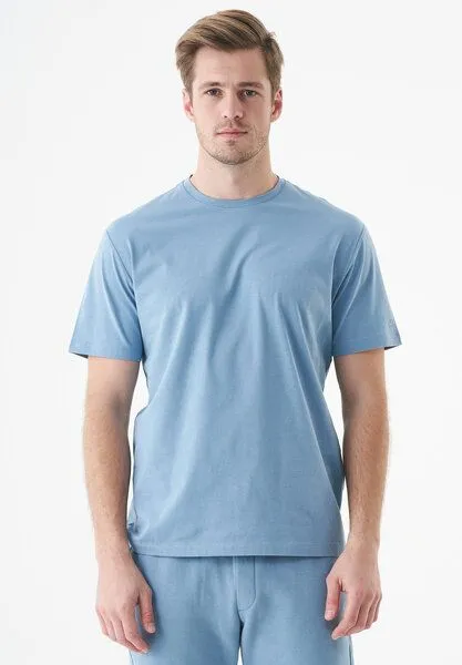 ORGANICATION ORGANICATION ESSENTIALS-TILLO-Unisex Basic T-Shirt aus Bio-Baumwolle, Steel blue, – Produktbild 1 von 3
