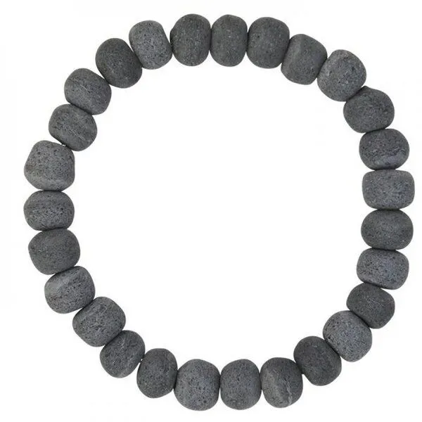 Global Mamas Global Mamas Armband mit Perlen aus Recycling Glas, Durchmesser ca. 7,5 cm, Grau, – Produktbild 1 von 2