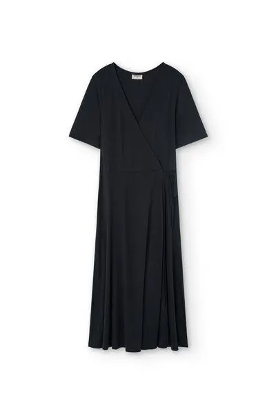 TIRALAHILACHA TIRALAHILACHA Helen Tencel wrap dress, Schwarz, – Produktbild 4 von 4