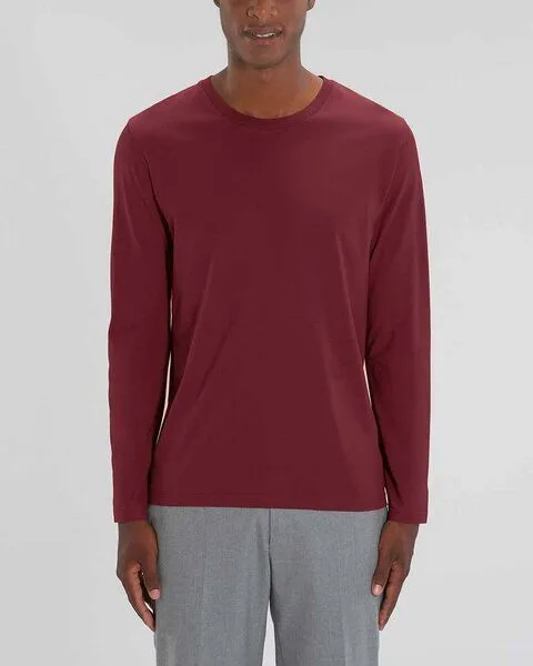 YTWOO YTWOO Herren Langarmshirt, Longsleeve aus Bio-Baumwolle, nachhaltig, Burgunderrot, – Produktbild 1 von 2