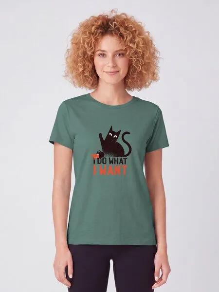 watapparel watapparel T-Shirt Frauen Cat, Green bay, – Produktbild 2 von 2