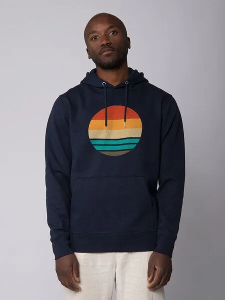 watapparel watapparel Hoodie Unisex Retro Sunset Ocean, French navy, – Produktbild 1 von 4