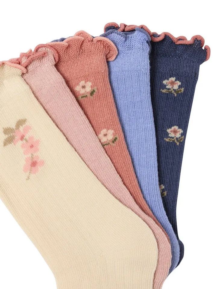 Vertbaudet Vertbaudet Socken Socken BLÜMCHEN, Kinder 5er-Pack, Rosa, – Produktbild 3 von 3