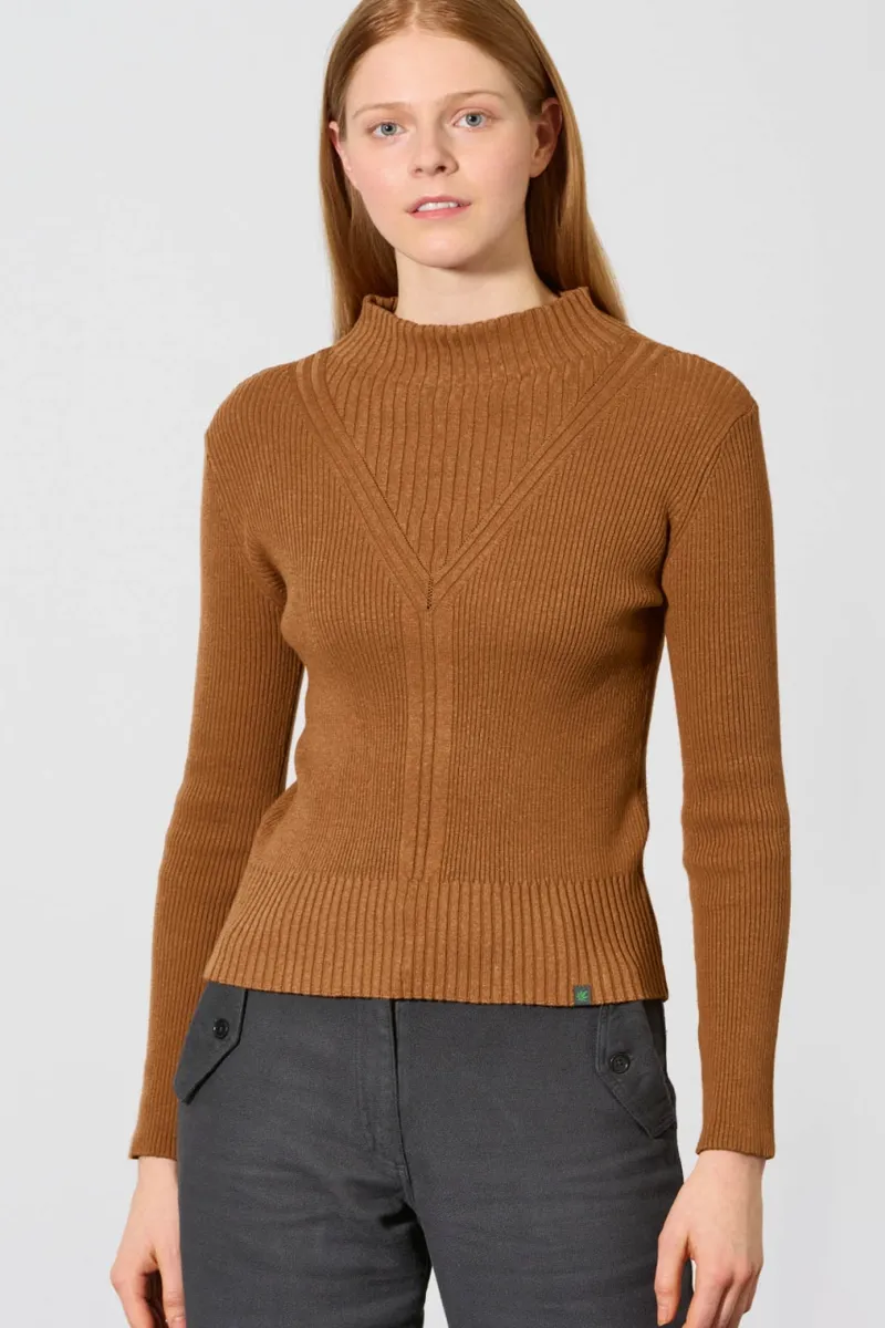 HempAge Hempage Damen vegan Pullover In Mandelbraun, Braun, – Produktbild 2 von 2