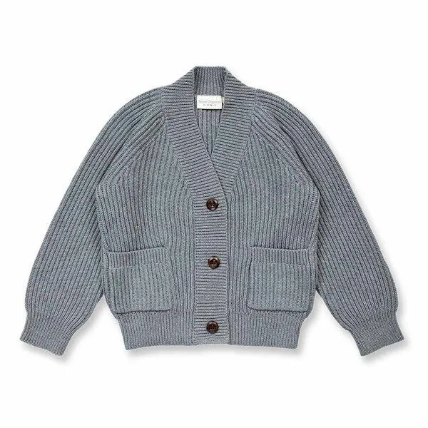 Sense Organics Sense Organics Kinder Strickjacke in Anthrazit Melange, Modell CHASSKA, Anthrazit melange, – Produktbild 1 von 4