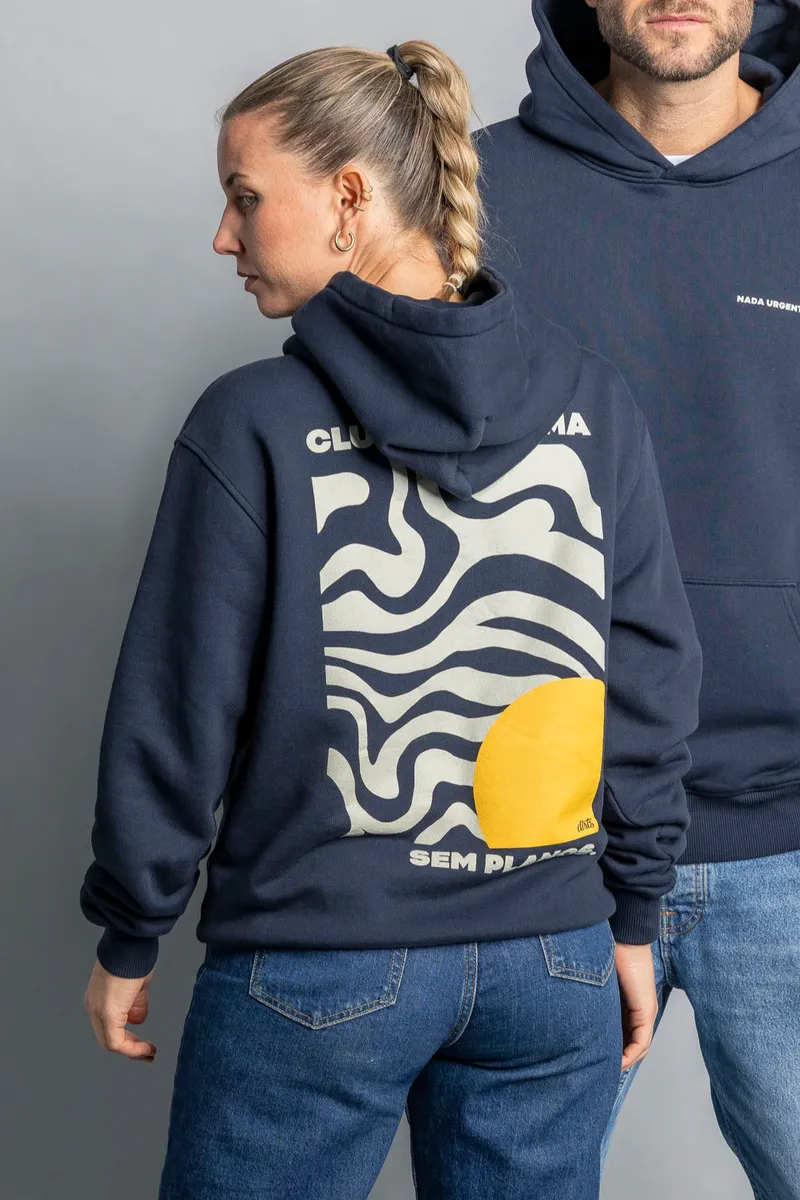 DIRTS DIRTS Damen vegan Hoodie Nada Urgente Navy, Blau, – Produktbild 2 von 2