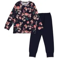 Walkiddy Schlafanzug Dunkelblau Feen & Blumen Allover Bio-Baumwolle GOTS 2-teilig – Walkiddy – Produktbild 1 von 1