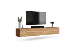 Planetmöbel TV-Schrank West TV-Board, Fernsehtisch 200 cm lang, TV-Lowboard (für Fernseher bis 55 Zoll, TV Schrank viel Stauraum, 2-St., sideboard hängend, Fernsehschrank 2x 100 x 30 x 37,5 cm) gold eiche – Produktbild 1 von 1