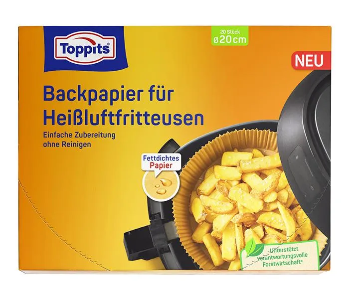 Toppits Toppits Backpapier für Air Fryer, rund, 20 Stk. – Produktbild 3 von 8