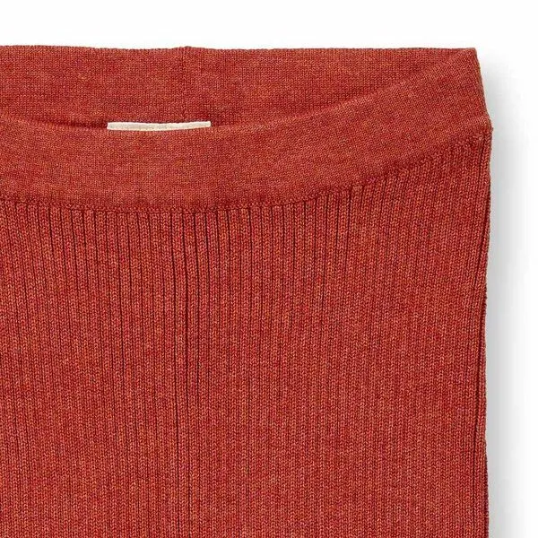 Sense Organics Sense Organics Kinder Strickleggings, Modell YUMA, Terrakotta-rot melange, – Produktbild 2 von 3