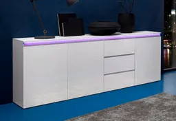 Home affaire Sideboard Magic, Kommode, Schrank, Stauraumschrank, mit 3 Türen und 3 Schubkästen Hochglanz lackiert (B/T/H) 200x40x81 cm – Produktbild 1 von 1