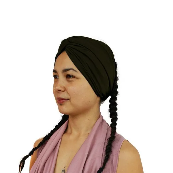 körber mode körber mode breites Haarband Modal super weich Twist gerafftes Stirnband Frühjahr Sommer Jersey, Schwarz, – Produktbild 1 von 1