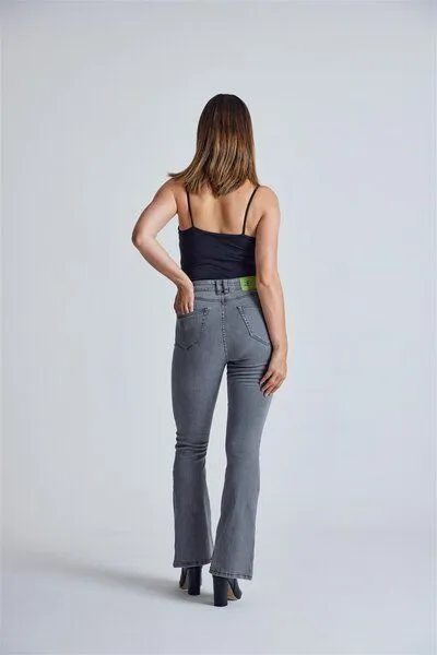 Flax and Loom Flax and Loom Schlaghose Skinny Fit Modell: Mavis, Silver (grau), – Produktbild 8 von 8
