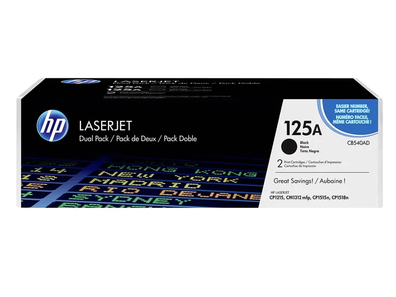 Hewlett Packard hp Twinpack Druckkassetten CB540AD schwarz – Produktbild 1 von 1
