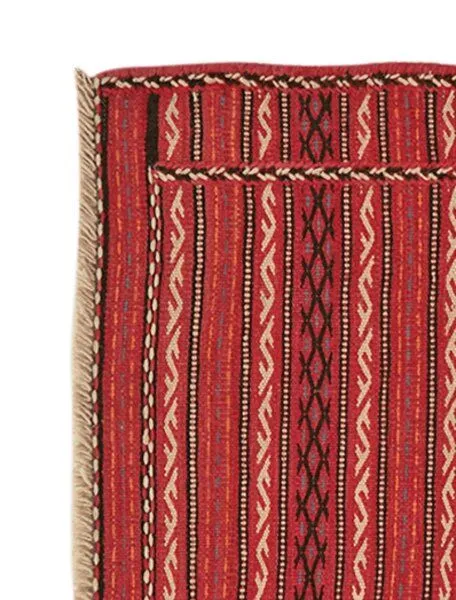 Rugtales Kelim Kordi „Rugtales“ aus Schurwolle, Rot, – Produktbild 1 von 4