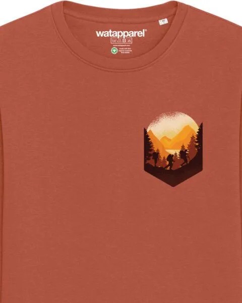 watapparel watapparel Sweatshirt Unisex Hiking in the mountains, Heritage brown, – Produktbild 3 von 3