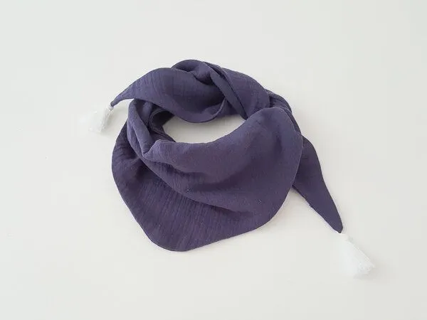 NoniKids Berlin Musselin Schal Kids 8 Farben | Bio Baumwolle | NoniKids Berlin, Dunkelblau, – Produktbild 3 von 4