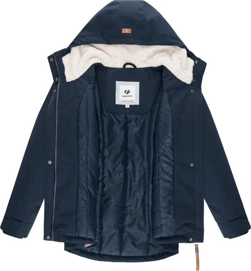 ragwear ragwear Kurzmantel Alvena YOUMODO Wasserdichter Damen Mantel mit verstellbarer Kapuze, Blau, – Produktbild 1 von 4