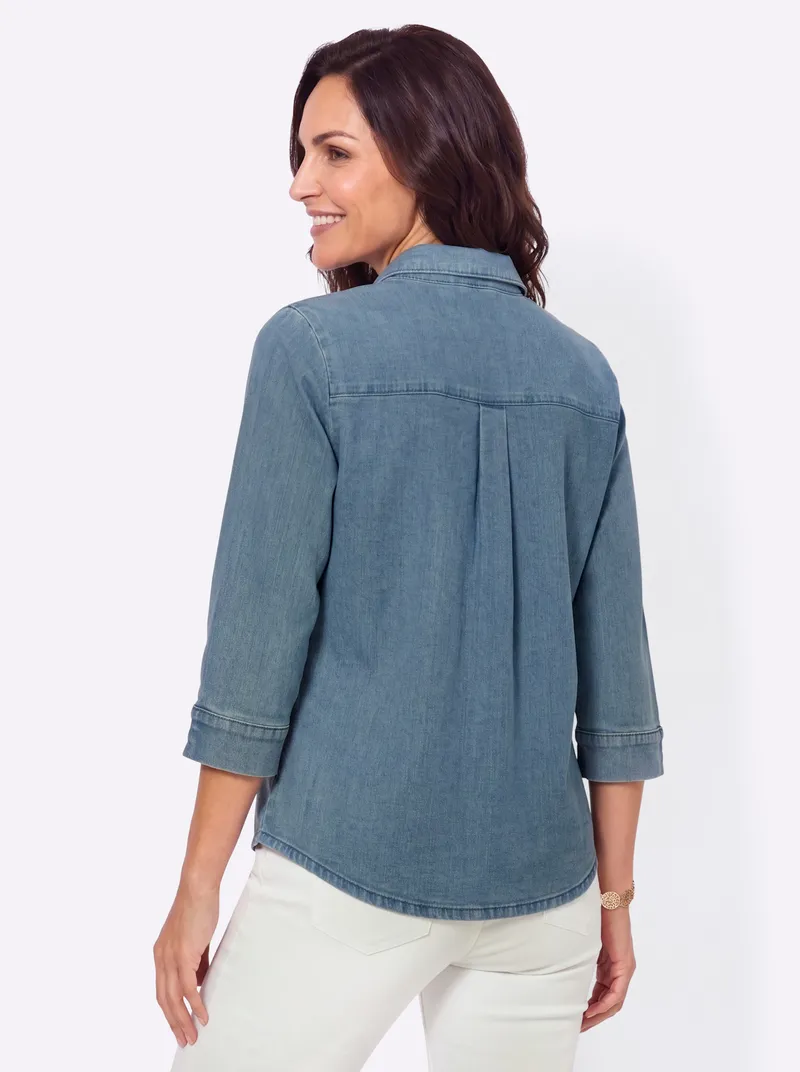 Witt Jeansbluse blue-bleached, Blue-bleached, – Produktbild 2 von 2