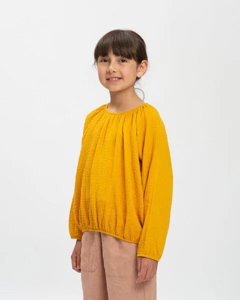 MATONA Matona Luftige Musselin Bluse für Kinder / Balloon Blouse, Marigold, – Produktbild 1 von 4