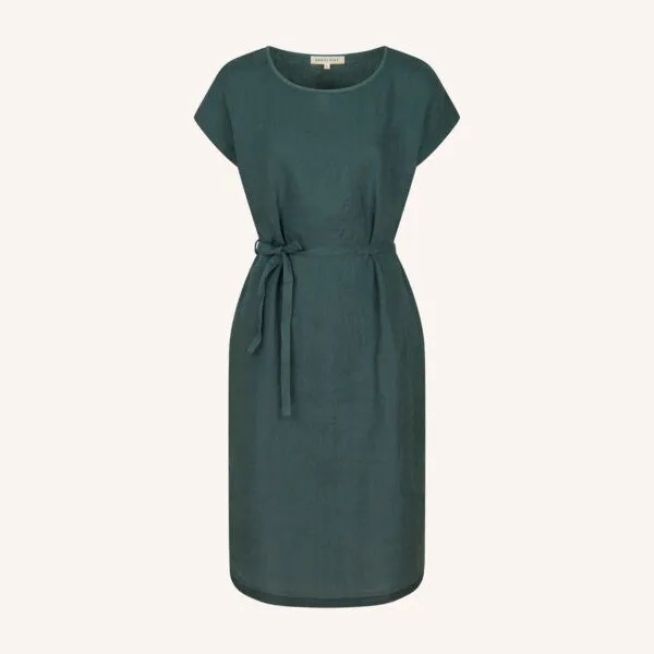 NORDLICHT NORDLICHT Leinen Kleid aus 100% Leinen ELIN, Grün, – Produktbild 1 von 4
