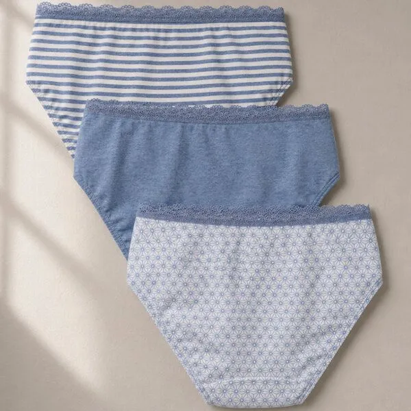 comazo|earth comazo|earth Fairtrade Mädchen Slip 3er Pack | GOTS zertifiziert, Blau-melange mix, – Produktbild 3 von 4