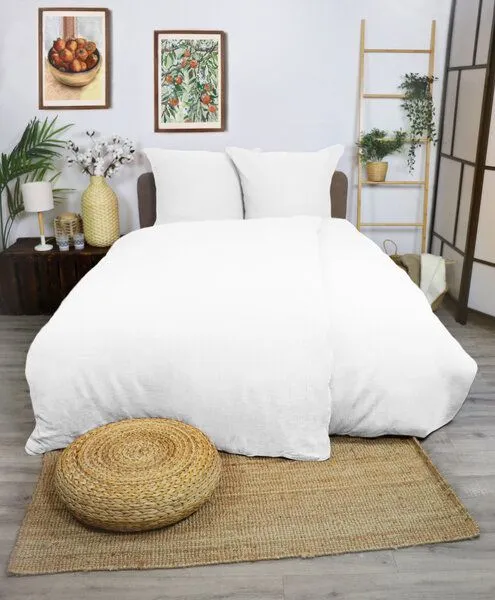 jilda-tex jilda-tex Musselin-Bettwäsche Medina 100% Bio-Baumwolle Made in Green in naturfarben, Weiß, – Produktbild 1 von 4