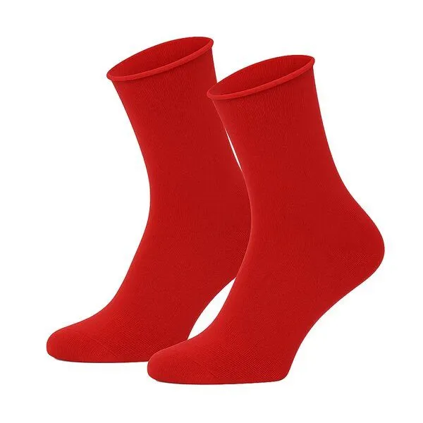 Opi and Max Opi and Max Socken ohne Gummi, Rollrand Diabetikersocken (GOTS 3er-Pack), Rot, – Produktbild 1 von 2