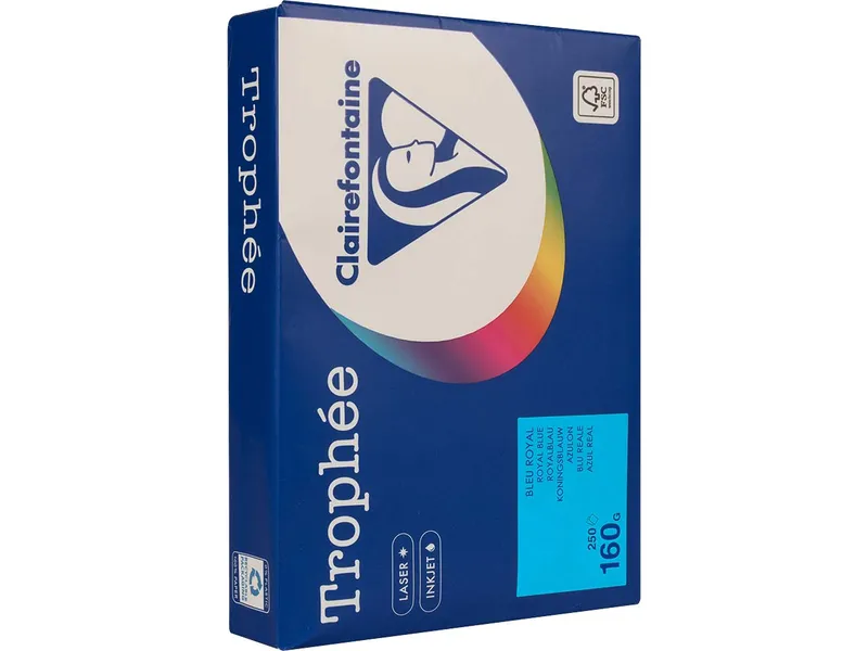 Clairefontaine 250 Blatt Clairfontaine Farbiges Kopierpapier "Trophee" 160 g/m², DIN A4, royalblau – Produktbild 1 von 1
