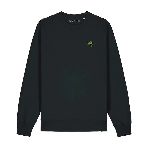 LIGARTI Bestickter Pullover – Mareike das Chamäleon – LIGARTI Tiermanufaktur, Schwarz, – Produktbild 1 von 3