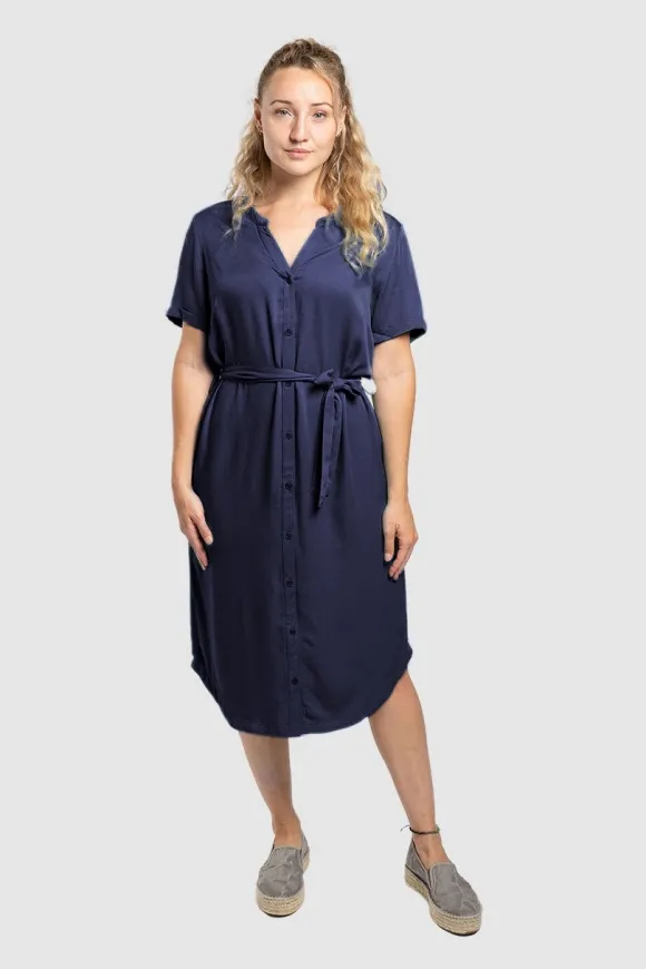 Zerum Zerum Damen vegan Kleid Finja Navy, Extra dunkelblau, – Produktbild 2 von 2