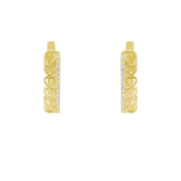 Eppi Eppi Runde Ohrringe mit Lab Grown Diamanten und Herzen Emmalyn, Gold, – Produktbild 1 von 4