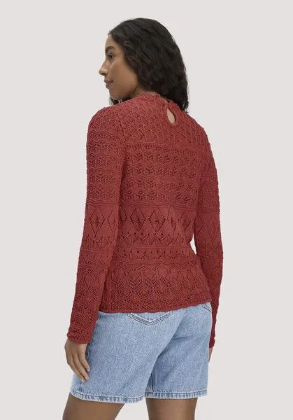 hessnatur hessnatur Strick Pullover Regular aus reiner Bio-Baumwolle, Terrakotta, – Produktbild 2 von 4