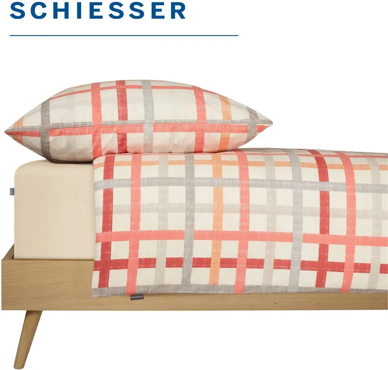 Schiesser Schiesser Spannbettlaken Elli aus weicher Baumwolle mit Elasthananteil für flexiblen Sitz, Jersey-Elasthan, Gummizug: rundum, (1 Stück), für hohe Matratzen und Boxspringbetten, OEKO-TEX® MADE IN GREEN, Beige, – Produktbild 1 von 6