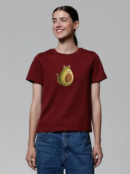watapparel watapparel T-Shirt Frauen Avocato, Burgundy, – Produktbild 2 von 3