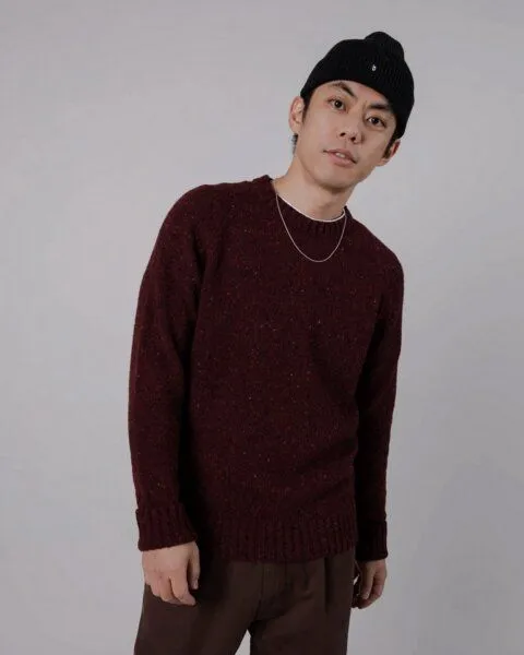 Brava Fabrics Brava Fabrics Raglan Wool Sweater Bordeaux – Produktbild 3 von 4