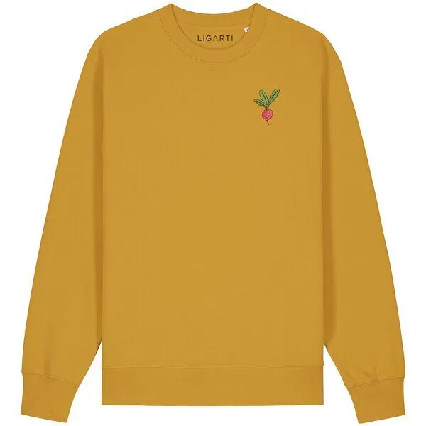 LIGARTI Bestickter Pullover – Radieschen – LIGARTI Tiermanufaktur, Senfgelb, – Produktbild 1 von 2