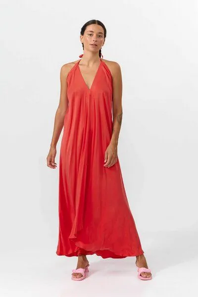 SUITE13LAB Suite13lab Damen-Multipositionskleid lang MP Cupro, Rot, – Produktbild 1 von 3