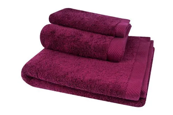 ege organics ege organics 3 in 1 Set Duschtuch Handtuch Gästetuch Bio-Baumwolle 70X140cm 600gr/m², Bordeaux, – Produktbild 1 von 1