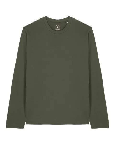 YTWOO YTWOO Basic Unisex Langarmshirt aus 100% Biobaumwolle, Khaki, – Produktbild 1 von 3