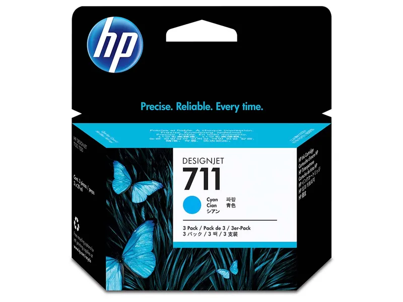 Hewlett Packard hp Tintenpatronen CZ134A, Nr. 711 cyan, 3-er Pack – Produktbild 1 von 2